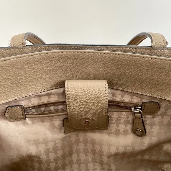 Karl Lagerfeld Dorine Leather Tote Bag Taupe/ Tan - Picture 8 of 12